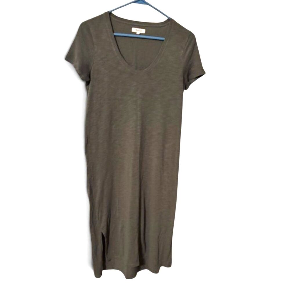 Madewell Olive Green T-Shirt Dress – Size Small – Short Sleeve Midi